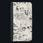Capa Carteira Para Samsung Galaxy S5 Jornal Vintage<br><div class="desc">Jornal Vintage</div>