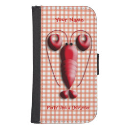 Capa Carteira Para Samsung Galaxy S4 Lagosta vermelha adorável bonito Pincers