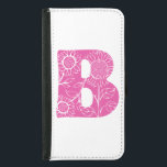 Capa Carteira Para Samsung Galaxy S5 Letra maiúscula B monograma floral<br><div class="desc">Bela tipografia com letra maiúscula inicial</div>