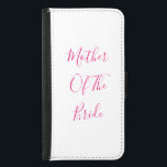 Capa Carteira Para Samsung Galaxy S5 Mãe Da Noiva Casamento De Presente Favor De Branco<br><div class="desc">"Mãe da Noiva" impressa em belo e elegante texto,  isso é perfeito para a mãe da noiva! Você pode personalizar alterando o texto conforme desejar.</div>