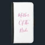 Capa Carteira Para Samsung Galaxy S5 Mãe Da Noiva Casamento De Presente Favor De Branco<br><div class="desc">"Mãe da Noiva" impressa em belo e elegante texto,  isso é perfeito para a mãe da noiva! Você pode personalizar alterando o texto conforme desejar.</div>