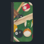 Capa Carteira Para Samsung Galaxy S4 Mesa de Billiards da vida com bolas e giz<br><div class="desc">Arrume-os com esta pintura espetacular de uma mesa de bilhar por Jennifer Goldberger. As bolas parecem novas,  o feltro parece imaculado,  e o giz já foi aplicado aos paus de sinalização. Segure isso em sua casa,  ou entregue a um amigo ou amado que goste de um jogo de piscina!</div>