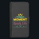Capa Carteira Para Samsung Galaxy S5 Momento Atual, Espete A Vida<br><div class="desc">Além das Formas: Hoje Momento,  Estipule a Vida,  mensagens positivas com pessoas alegres,  flocos de neve,  e a essência da vida com amor e abraçando o presente com um futuro movido pelo amor e pela positividade.</div>