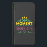 Capa Carteira Para Samsung Galaxy S5 Momento Atual, Espete A Vida<br><div class="desc">Além das Formas: Hoje Momento,  Estipule a Vida,  mensagens positivas com pessoas alegres,  flocos de neve,  e a essência da vida com amor e abraçando o presente com um futuro movido pelo amor e pela positividade.</div>