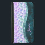 Capa Carteira Para Samsung Galaxy S5 Monograma da cor da pele da sereia<br><div class="desc">Bonito chic e elegante brilho falso iridescente da pele feminina em cor prateada roxa e turquesa para criar uma linda e única maiúscula para proteger seu dispositivo. Belo, moderno e legal cobrir para o modesto conhecedor de tendências e adepto da arte. Este na moda lindo design seria um excelente para...</div>