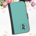 Capa Carteira Para Samsung Galaxy S4 Monograma de Iniciais de Script de Cuta<br><div class="desc">Um monograma simples, mas divertido, fofo e moderno com iniciais e nome num círculo de traços. Um estilo preto e branco simples, mas você pode mudar qualquer uma das cores para torná-lo seu. Adicione um padrão atrás dele, ou apenas mantenha uma cor simples. Você pode achar que sua inicial pode...</div>