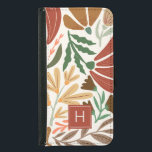 Capa Carteira Para Samsung Galaxy S5 Monograma Retro Terracotta Floral Boho<br><div class="desc">Monograma Retro Terracotta Floral Boho Samsung Galaxy S5 Wallet Case. Perfeito como presente personalizado para uma garota,  filha,  sua amiga ou oficial.</div>