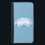 Capa Carteira Para Samsung Galaxy S5 Montagens de óculos de Esqui Reflexões Ilustração<br><div class="desc">Ilustração de Óculos e Montanhas de Esqui.</div>