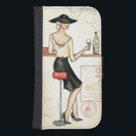 Capa Carteira Para Samsung Galaxy S4 Mulher que bebe o vinho espanhol<br><div class="desc">© Andrea Laliberte/Apple selvagem.  Uma mulher elegante que bebe o vinho espanhol. Está vestindo um chapéu,  saltos altos,  e está guardarando um vidro de vinho.</div>