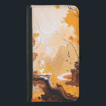 Capa Carteira Para Samsung Galaxy S5 Natureza<br><div class="desc">Esta vibrante pintura de abstrato capta a essência da natureza em movimento, misturando tons ricos de laranja queimada, marrom profundo e ouro amarelo em uma composição fluida e giratória. A peça evoca a sensação de queda das folhas pegas em uma brisa quente, com delicadas linhas pretas parecidas com ramos nuos...</div>