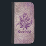 Capa Carteira Para Samsung Galaxy S4 Nó celta roxo do cardo escocês<br><div class="desc">Teste padrão de nó celta roxo do cardo escocês</div>