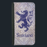 Capa Carteira Para Samsung Galaxy S5 Nó desenfreado escocês do céltico dos azuis<br><div class="desc">Dos azuis marinhos desenfreados do leão de Scotland teste padrão de nó celta</div>