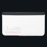 Capa Carteira Para Samsung Galaxy S5 Nome do Monograma na moda Minimalista<br><div class="desc">Moderno minimalista e na moda com uma simples tipografia escrita à mão num belo rosa. Seu nome em uma simples tipografia moderna. Você pode facilmente personalizar para si mesmo ou como um presente especial para um ente querido.</div>