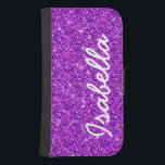 CAPA CARTEIRA PARA SAMSUNG GALAXY S4 O BRILHO ROXO FEMININO IMPRIMIU PERSONALIZADO<br><div class="desc">Bonito, divertimento, o efeito roxo brilhante feminino do brilho imprimiu o design com texto branco. Você pode personalizar com seu nome, seu texto ou suas iniciais para tê-lo monogrammed em uma pia batismal corajosa do roteiro. O na moda de Elke Clarke© A, forma o design na moda, chique para ela....</div>