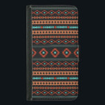 Capa Carteira Para Samsung Galaxy S5 Padrão Aztec Rusts Teal Black Mixed Motifs<br><div class="desc">O asttec influenciou o padrão em símbolos/motivos de ferrugem e tons de luz em um design de fundo preto.</div>