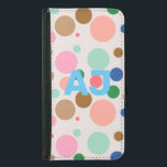Capa Carteira Para Samsung Galaxy S5 Padrão de Bolinhas do Monograma Cuto<br><div class="desc">Este é um design de monograma moderno e fofo. Ele tem espaço para suas iniciais na tipografia da na moda e um padrão de bolinhas na tendência das cores pastel da horta, verde, bege, marrom, azul e rosa. É perfeito atualizar seus acessórios e é ideal como presente personalizado. Para personalizar,...</div>