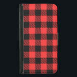 Capa Carteira Para Samsung Galaxy S5 Padrão de Xadrezes do Lumberjack Check Red Buffalo<br><div class="desc">Este produto tem um estilo elegante mínimo moderno com padrões Lumberjack xadrezes de búfalo vermelho preto. personalizá-lo para torná-lo pessoal.</div>