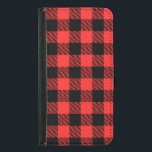 Capa Carteira Para Samsung Galaxy S5 Padrão de Xadrezes do Lumberjack Check Red Buffalo<br><div class="desc">Este produto tem um estilo elegante mínimo moderno com padrões Lumberjack xadrezes de búfalo vermelho preto. personalizá-lo para torná-lo pessoal.</div>