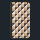 Capa Carteira Para Samsung Galaxy S5 Padrão geométrico castanho<br><div class="desc">Padrão geométrico castanho</div>