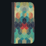 Capa Carteira Para Samsung Galaxy S4 Padrão Geométrico Colorido Cubos 2<br><div class="desc">Pinos coloridos padrão geométrico sem costura</div>