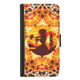 Capa Carteira Para Samsung Galaxy S5 Palmas de Hula Sunset Havaiano
