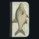 Capa Carteira Para Samsung Galaxy S4 Peixe água fresca no Mapa<br><div class="desc">Esta impressão de arte ilustra uma pintura detalhada de um peixe água fresca. O fundo é um mapa de safra em cor aquática clara. Esta design poderia perfeitamente ajustado qualquer produto da sua coleção de pesca.</div>