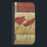 Capa Carteira Para Samsung Galaxy S4 Pintura Floral com Traços Visíveis do Pincel<br><div class="desc">Os pincéis são visíveis nesta pintura floral de Chariklia Zarris. Duas flores vermelhas sentam-se no meio da peça com grama no fundo e algumas folhas flutuando no topo. Uma cena caprichosa que daria um presente de excelente!</div>