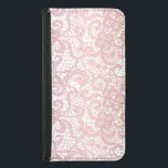 Capa Carteira Para Samsung Galaxy S5 Rosa cor-de-rosa Efeito Lugar Bonito Design<br><div class="desc">Um belo design de rendas cor rosa-rosa faz um elegante cobrir protetor feminino para o seu telefone.</div>
