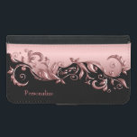 Capa Carteira Para Samsung Galaxy S5 Rosa Floral Rosa Rosa Metálica em Preto<br><div class="desc">Casos de Wallet. Apresentado em um bonito design metálico falso floral floral de rosa em fundo preto com texto dinâmico. ⭐ Este produto é 100% personalizável. Gráficos e/ou texto podem ser adicionados, excluídos, movidos, redimensionados, alterados, girados etc... 99% dos meus designs na minha loja são feitos em camadas. Isso facilita...</div>