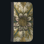 Capa Carteira Para Samsung Galaxy S4 Rosetas de Demarcação Decorativa no Fundo das Cinz<br><div class="desc">Jennifer Goldberger produziu este damasco decorativo apresentando uma bela roseta sobre um fundo de cinza. Um damasco é um padrão tecido que pode ser feito de seda, lã, linho ou outros tecidos que foram inventados durante o império bizantino. Compre esta impressão para mostrar aos seus amigos o seu amor pela...</div>
