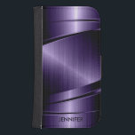 Capa Carteira Para Samsung Galaxy S4 Roxo Metálico Roxo com aspecto de alumínio<br><div class="desc">Elegante monograma de design brilhante metálico roxo profundo em alumínio escovado Este não é um metal,  mas uma imagem que parece metálica e brilha é um efeito digital</div>