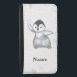 Capa Carteira Para Samsung Galaxy S5 Schneeballschlacht<br><div class="desc">Pinguin mit Schneeball</div>