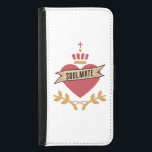 Capa Carteira Para Samsung Galaxy S5 Soulmate Jesus Sacred Heart Galaxy Wallet Case<br><div class="desc">Mostre seu amor por Jesus. Proteção durável e moderna para o seu dispositivo Galaxy.</div>