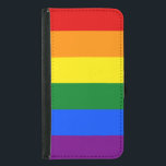 Capa Carteira Para Samsung Galaxy S5 Stripe arco-íris LGBT<br><div class="desc">Carregar esta carteira LGBT para mostrar o seu suporte. O simples design de striping do arco-íris inclui sombras de vermelho,  laranja,  amarelo,  verde,  azul e roxo.  Mostre seu orgulho!</div>