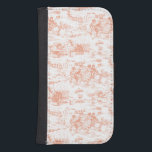 Capa Carteira Para Samsung Galaxy S4 Vintage Pink Toile Francês<br><div class="desc">A encantadora cena tradicional gravada do país,  retratada em cor de pêssego sobre fundo branco.</div>