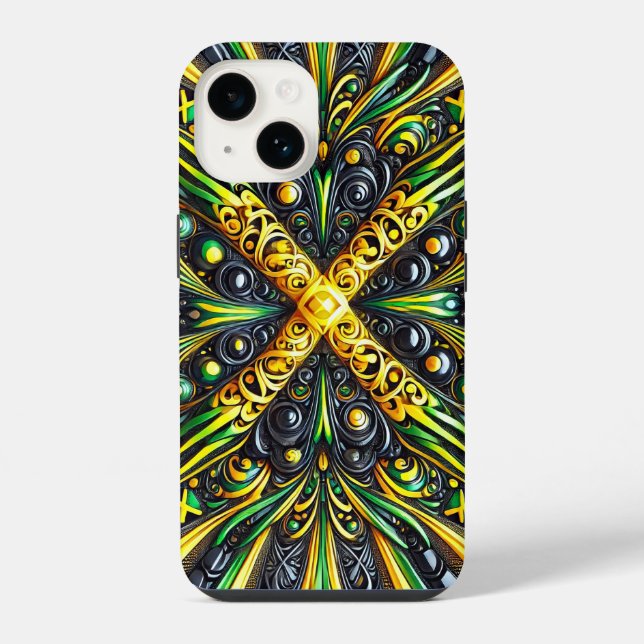 Capa Case-Mate Cores Jamaicana para iPhone 14 (Verso)