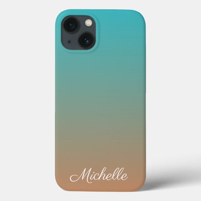Capa Case-Mate para iPhone ombre marrom e azul per (Verso)