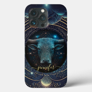 Capa Case-Mate para iPhone preta e dourada do zodí