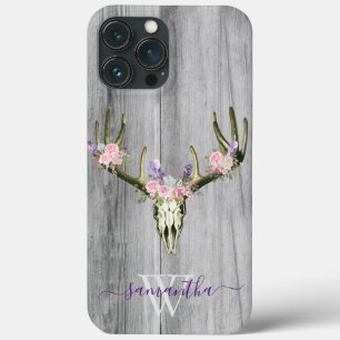 Capa com Monograma Floral Boho Rosa Caveira de Vea
