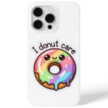 Capa Cute Donut "Eu Não Me Importo" para iPhone 15