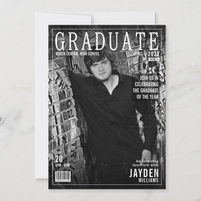 Capa da Revista The Graduate Diversão Convite Mode (Frente)