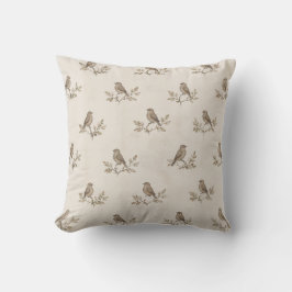 Capa de Almofada Botânica Vintage Sparrow