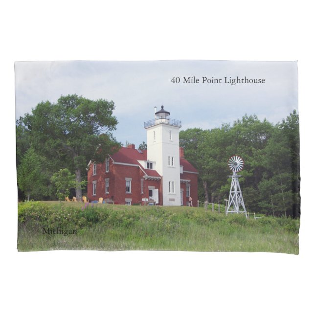 Capa de almofada da 40 Mile Point Lighthouse (Frente)