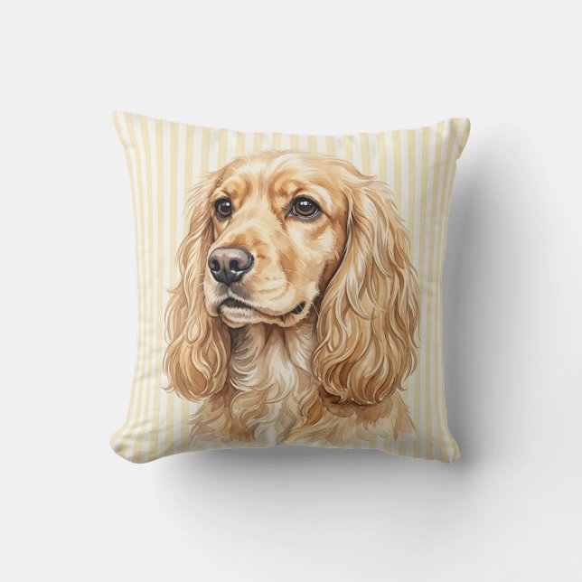 Capa de Almofada de Água-forte de Cocker Spaniel D (Frente)