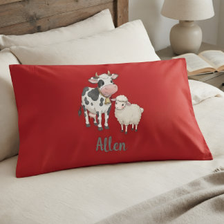 Capa de Almofada de Bebê Personalizada com Vaca Fo