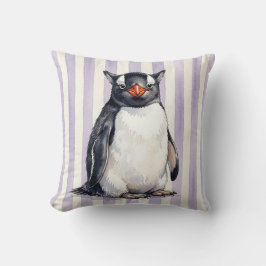 Capa de Almofada de Pinguim Gentoo em Aquarela