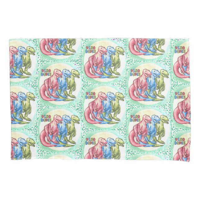 Capa de almofada Dinossauros Dino Dudes (Frente)