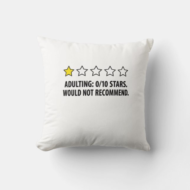 Capa de Almofada Divertida Estrelas 0/10 Vida de A (Frente)