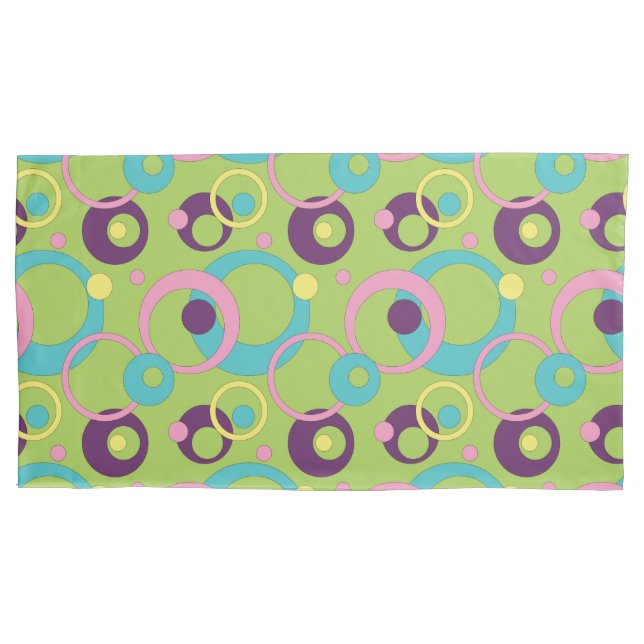 Capa de Almofada Funky Green Circles (Frente)
