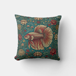 Capa de Almofada Jardim com Peixe Betta